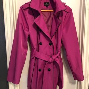 Berry Trench Jacket Coat Like New XL 12/ 14